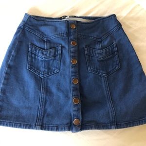 Denim button up skirt